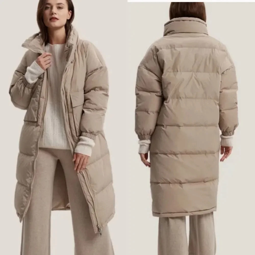 NAP loungewear Oversized Padded Down Puffer Coat in a neutral Sand size medium - Picture 13 of 15